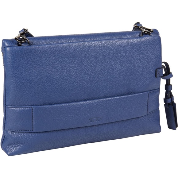 TUMI Leather Crossbody Shoulder Bag Personal Item Travel Purse Clutch RFID Safe - Picture 3 of 16